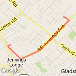 To the Gym route map