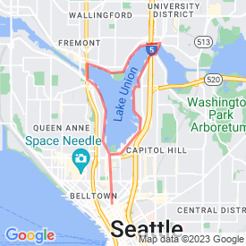 Seattle - Lake Union from Westin 7.75 mi - 12.87 Km route in 1900 fifth street, seattle, wa