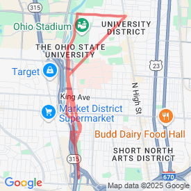Run My Route - Running Map south just short of goodale