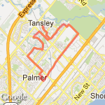 18km North Burlington route map