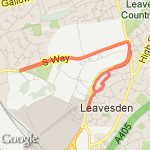 BT Leavsden Park 4.88Km, Out+Back route map
