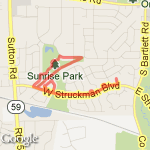 3 mile with 2.5 run route map