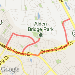 5 miles Alden Bridge route map