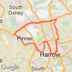 9.6m North Harrow loop route map