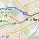 Syon Lane to GSK Walk route map