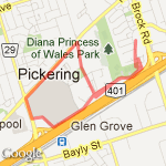 5km Around Mall down Valley Farm route map