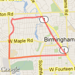 6 mile loop - Birmingham route map