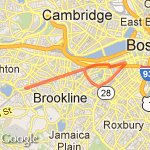 Fenway - Copley and back route map