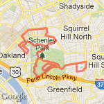 Tepper-->Oval/Squirrel Hill route map
