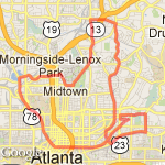 Atlanta 20 mile loop route map