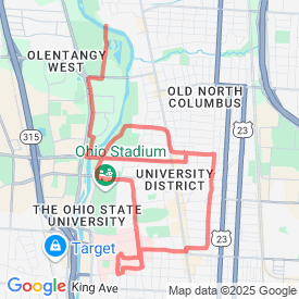 Run My Route - Running Map 8-9 mile run aroun campus