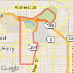 Delaware Park/Elmwood Strip Loop route map