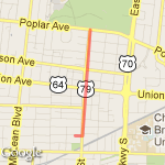 To Overton Park route map