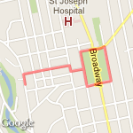 3 mile loop (Up Madison and around both sides of B. Park 4x) route map