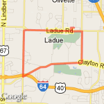 Lester's 5.50 miler route map