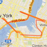 jay street across both bridges and through wburg route map