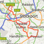 cheadle  poynton gatley  route map