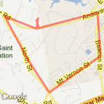 Andover, Beacon, Mt Vernon and North St route map