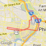 Walnut St Bridge-Art Museum-Spring Garden Bridge route map