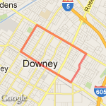Downey big square route map