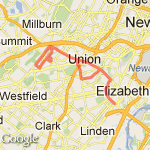 21-22mile training run route map