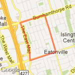 East Mall Loupe route map
