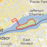 Mt.Elliott to belle isle route route map