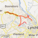 15 Miler Long RUn route map