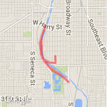 Pawnee, Broadway, Harry, Pawnee route map