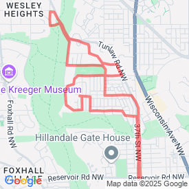 Glover Park 4mi Jog - 6.44 Km route in 2302 41st St. NW, Washington, DC