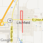 Jenny to comm Ctr route map