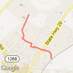 To Centurian Park (1.3 mile) route map