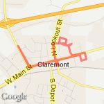 Claremont route map