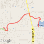 Emerald Bay to Caruth Dam route map