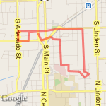 Broadway 3 mile route map