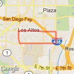 home to studebaker to atherton to bellflower route map