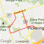 Kitley/Bowler/Finch route map