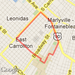2.8 mile run (L claiborne- L carrolton- L after willow) route map
