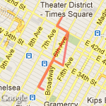 day 2 Empire State, Times Sq route map