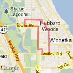 Hubbard Woods route map