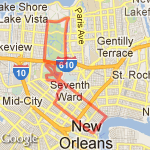 15 Miler from French Quarter route map