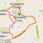 Janesville Mooreland loop route map