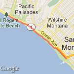 Santa monica Beach route map