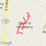 South of Woodberry route map