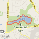 Centennial Lake route map