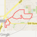 GnG 5k Run route map