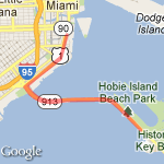 Miami-Brickell route map