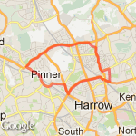 Wealdstone Pinner green loop 7.6m route map