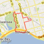 Roncesvalles - High Park - Lakeshore route map