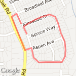 Magnolia Walk 1 Mile Jingle Bell route route map